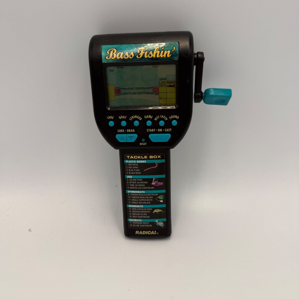 Radica Bass Fishin Handheld Electronic Game Model 3732 Vintage Fishing Tested